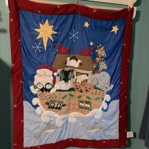 Vintage Home Interiors Noah’s Ark Christmas Wall Quilt